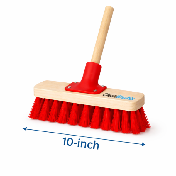10 Inch Stiff PVC Deck Brush/ Broom with Handle